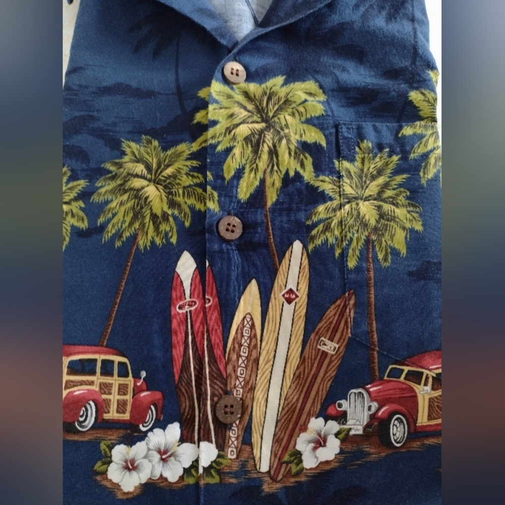 Hawaiian Reserve Cotton collection sz Large LG L button shirt. VTG. Mad… - Picture 3 of 11